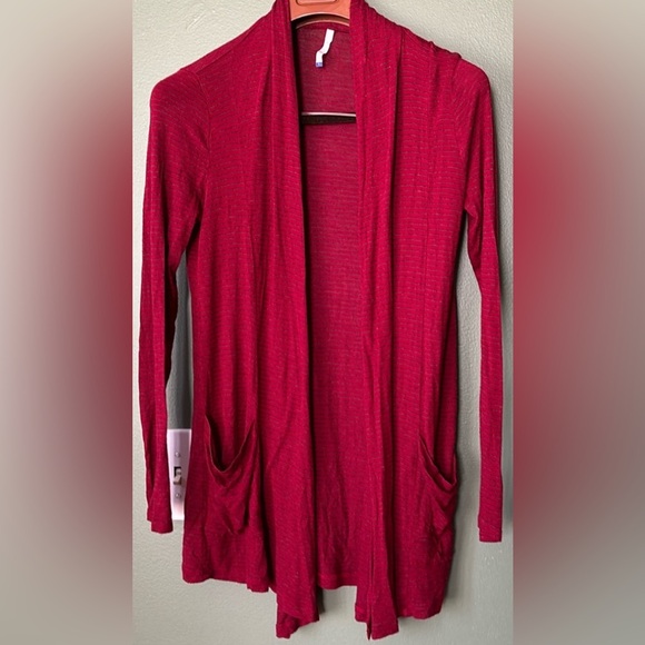 Women’s sz S oversized open front red business casual light cardigan sweater - Picture 1 of 7